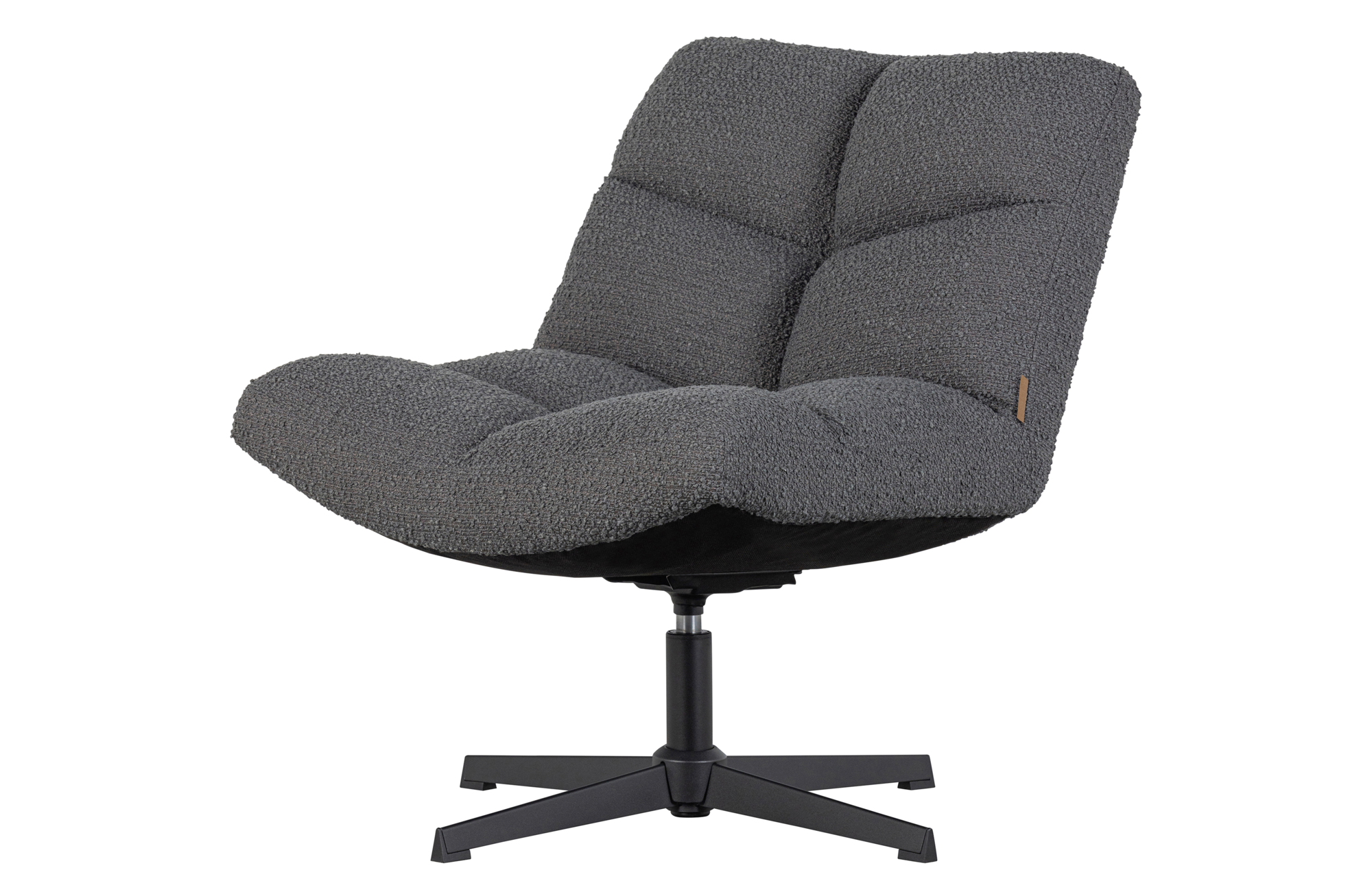 Draaifauteuil Vinny bouclé - Antraciet