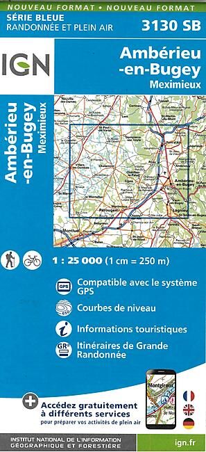 IGN - 3130 SB AMBERIEU EN BUGEY 1 25 000