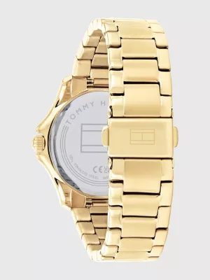 Relógio em aço inoxidável dourado