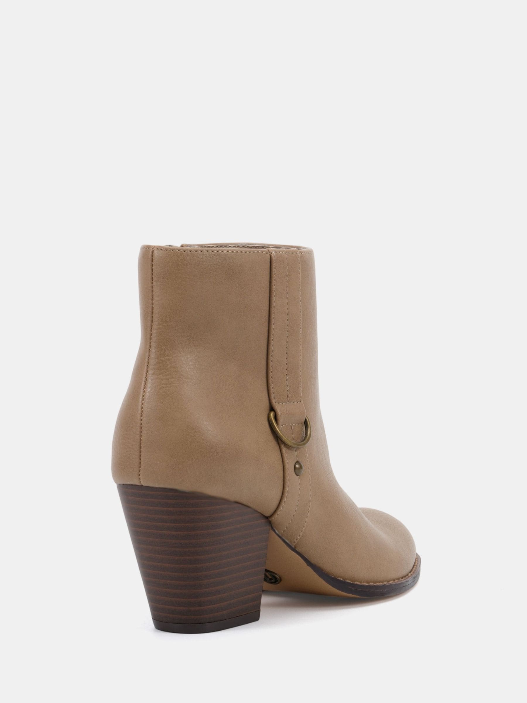 Crème - Novo Wide Fit Juliette Hardware Heeled Ankle Boots
