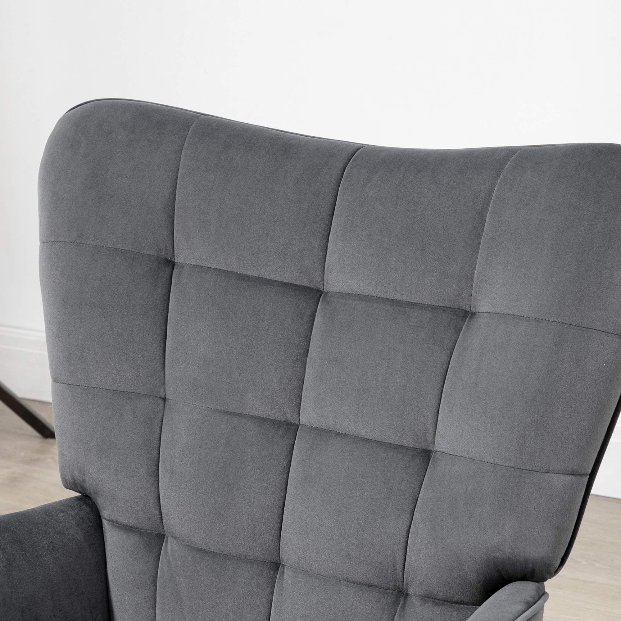 HOMCOM Polsterstuhl mit Fußhocker grau 73L x 77,5B x 98H cm