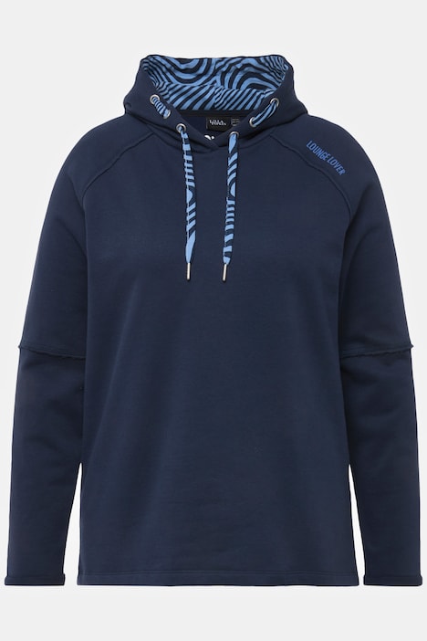 Loungewear-Hoodie, Kapuze, Rollkanten, Langarm