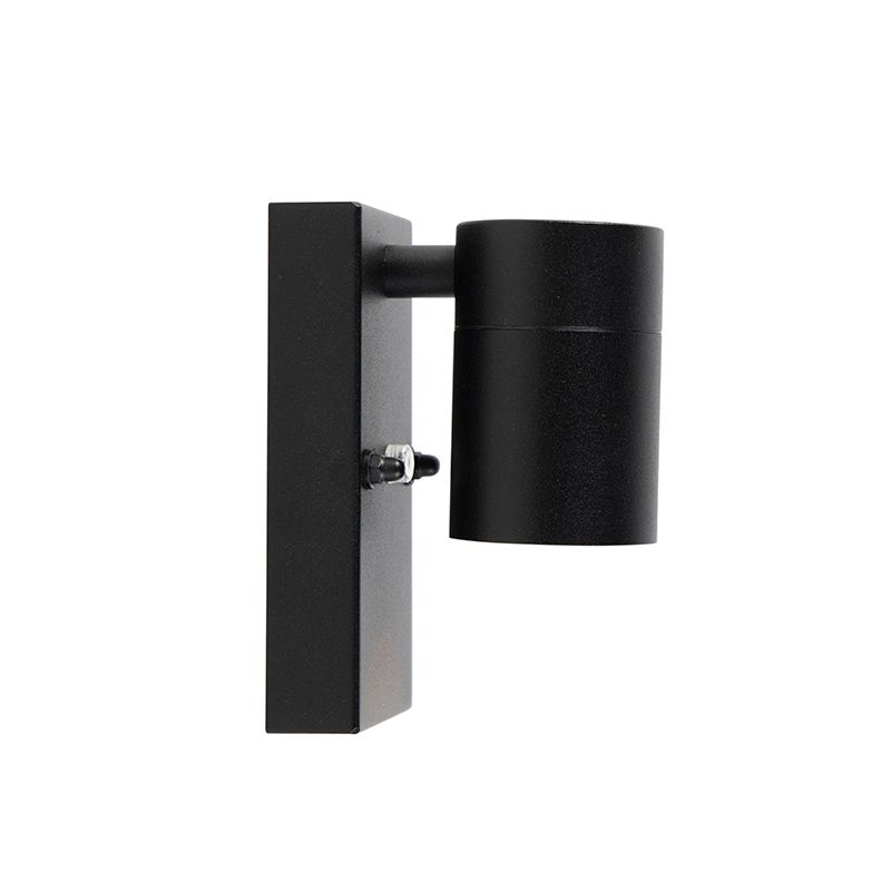 Moderne buiten wandlamp zwart IP44 met schemersensor - Solo
