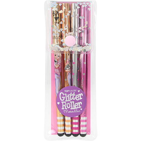 TOPModel glitter gelpennesæt 4-pak - metallic