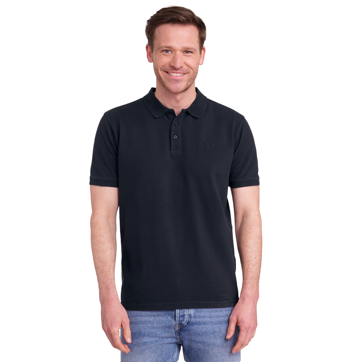 Jonas Nielsen Herren Poloshirt unifarben dunkelblau