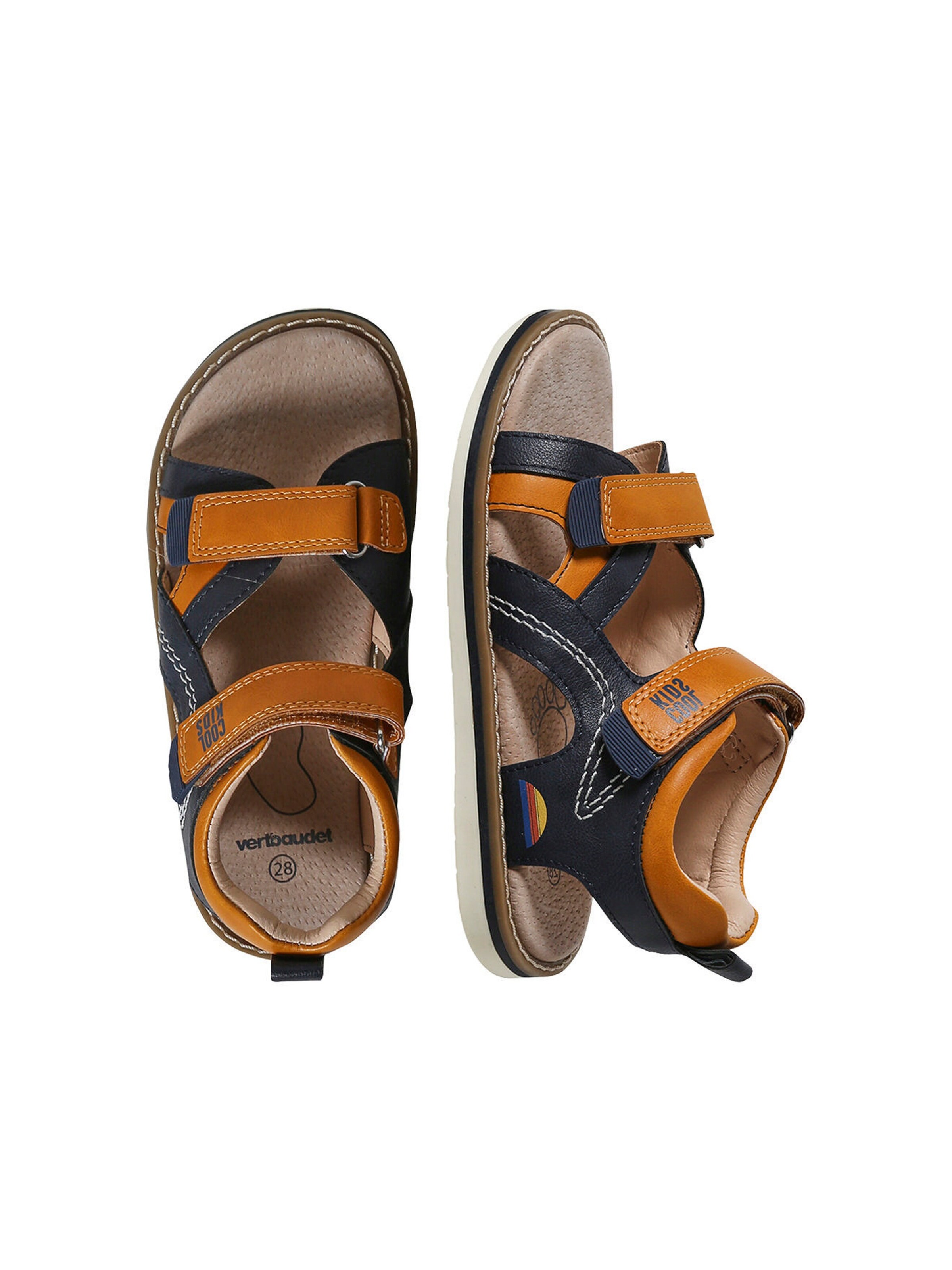 Vertbaudet Kinder Sandalen mit Anziehtrick marine