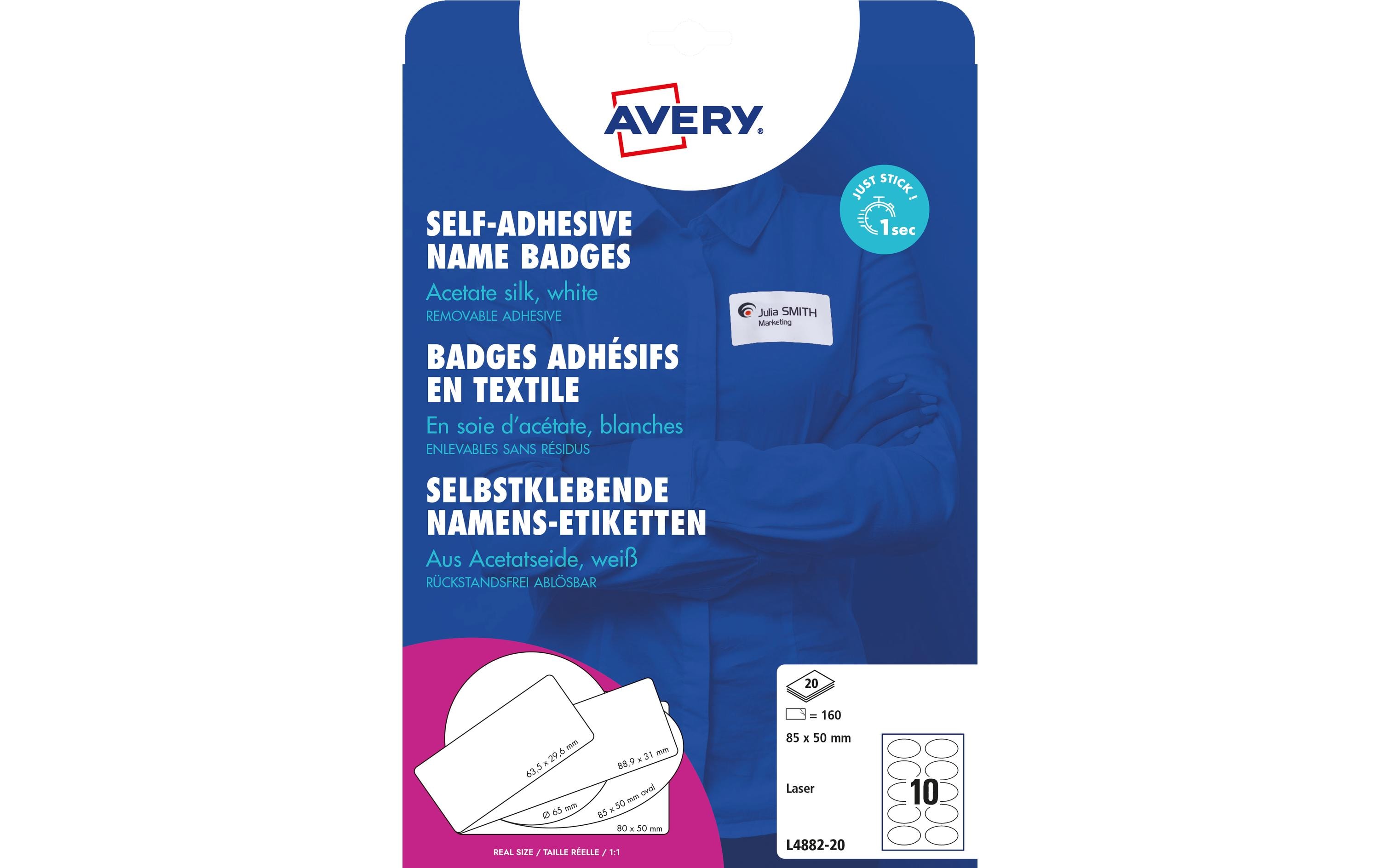 Namensetiketten 85 x 50 mm, 20 BlattNamens-Etiketten für Seminare, Konferenzen oder Veranstaltungen