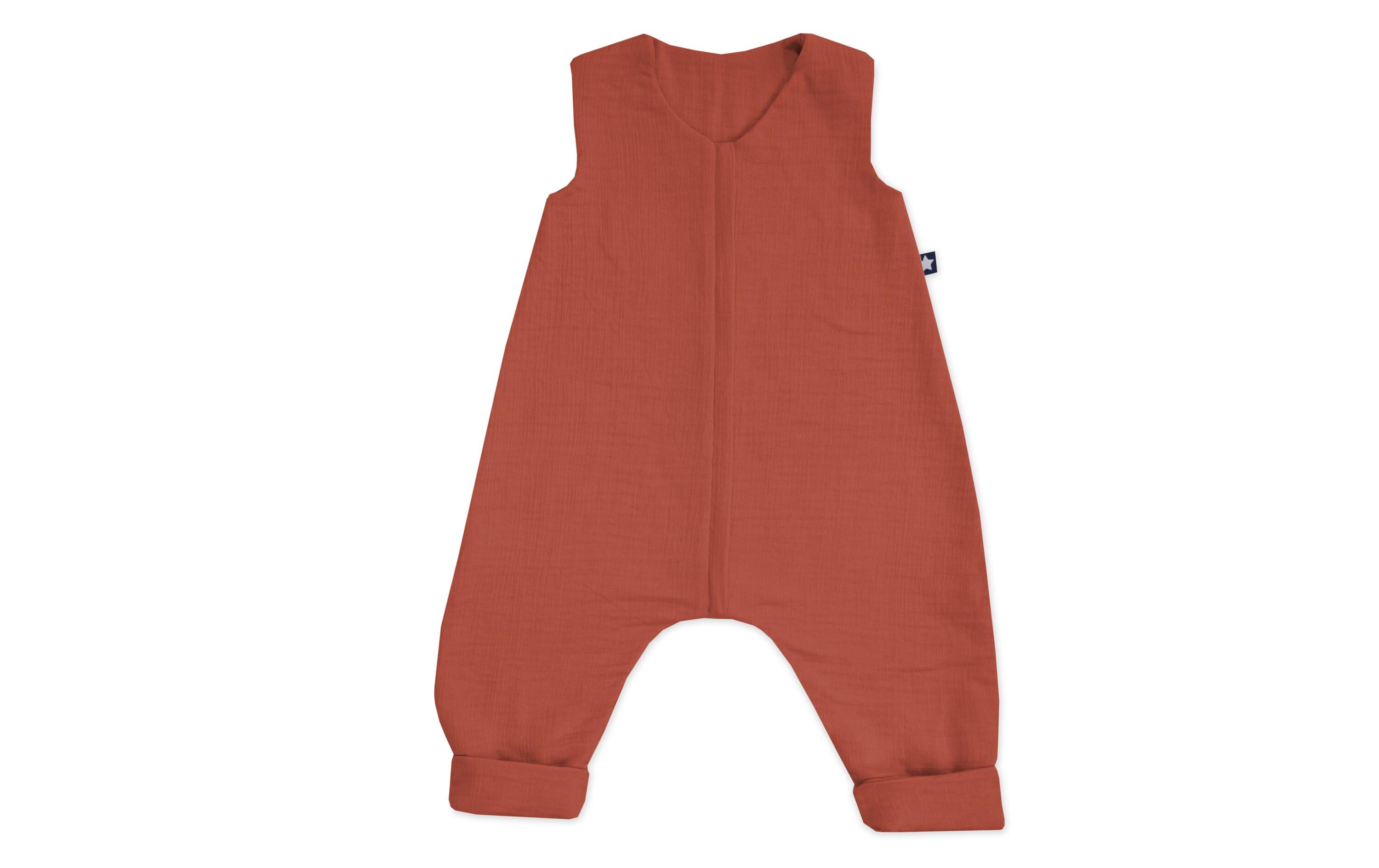 Baby-Sommerschlafsack Jumper Musselin Rost 104 cmSchlafoverall Jumper mit Reissverschluss
