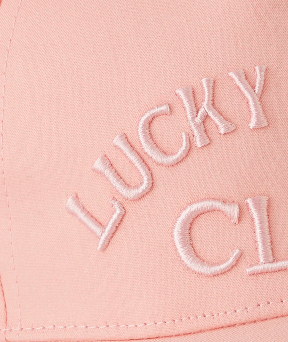 CASQUETTE FILLE EN COTON ROSE AVEC MESSAGE BRODÉ ET NOEUD IMPRIMÉ
