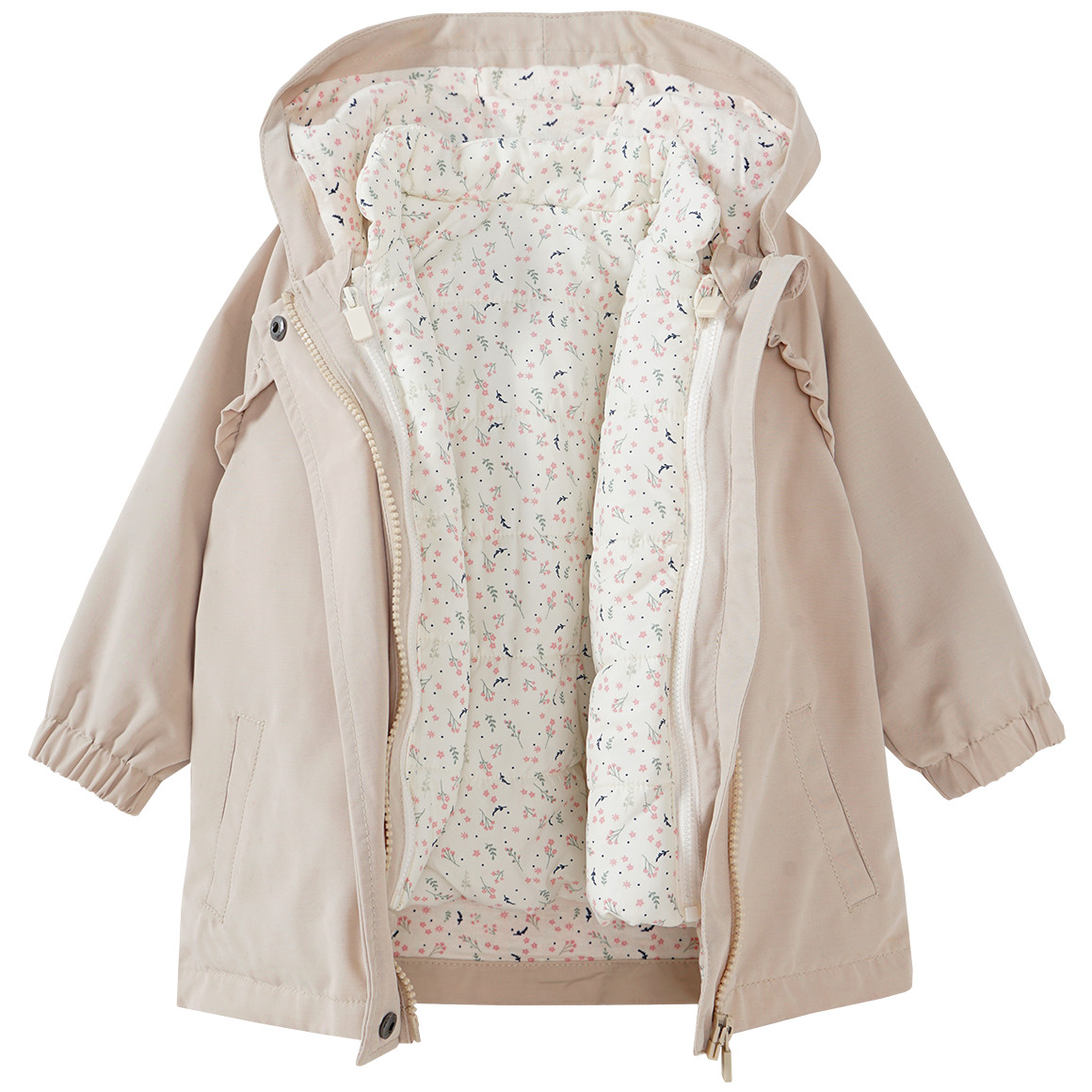 Topomini 3 in 1 Baby Multifunktionsjacke mit Kapuze beige
