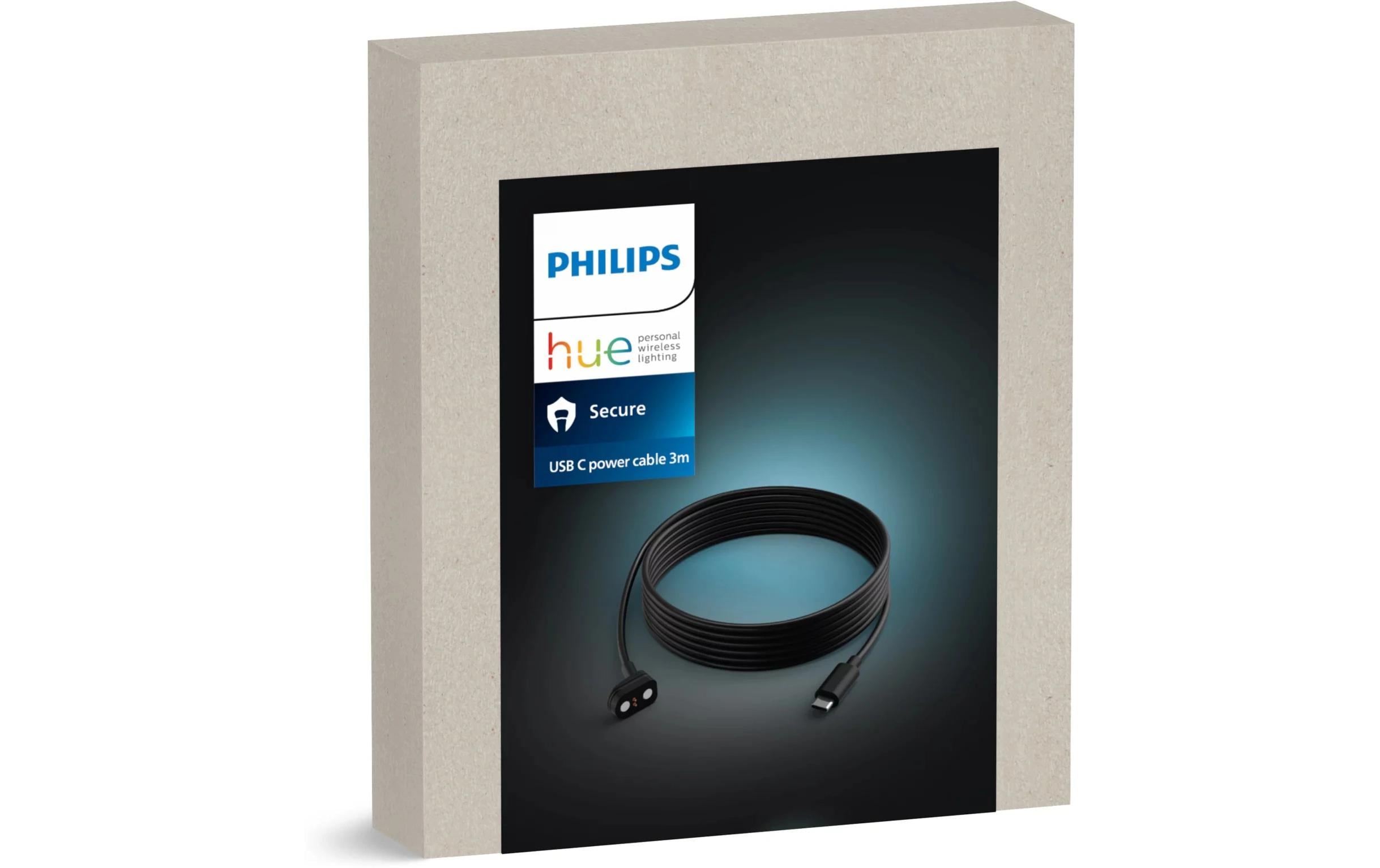 USB-C-Netzkabel, 3 m, SchwarzNetzkabel für Hue Secure Kamera