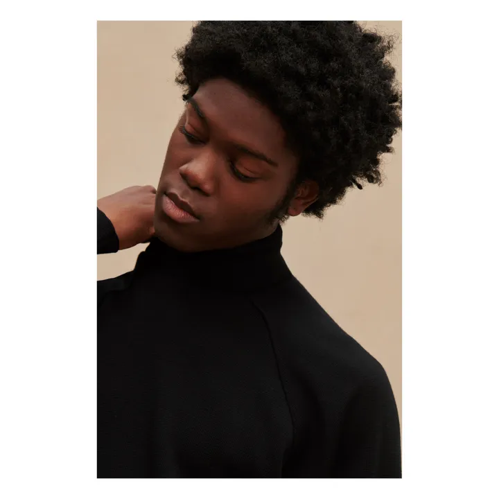 Le Minor Pull Col Cheminée Laine Mérinos | Noir