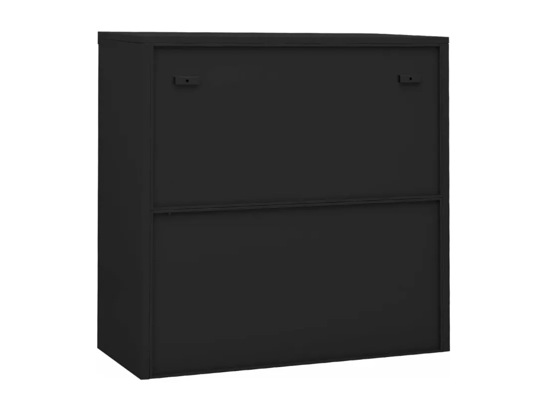 Armoire de bureau porte coulissante Anthracite 90x40x90cm Acier