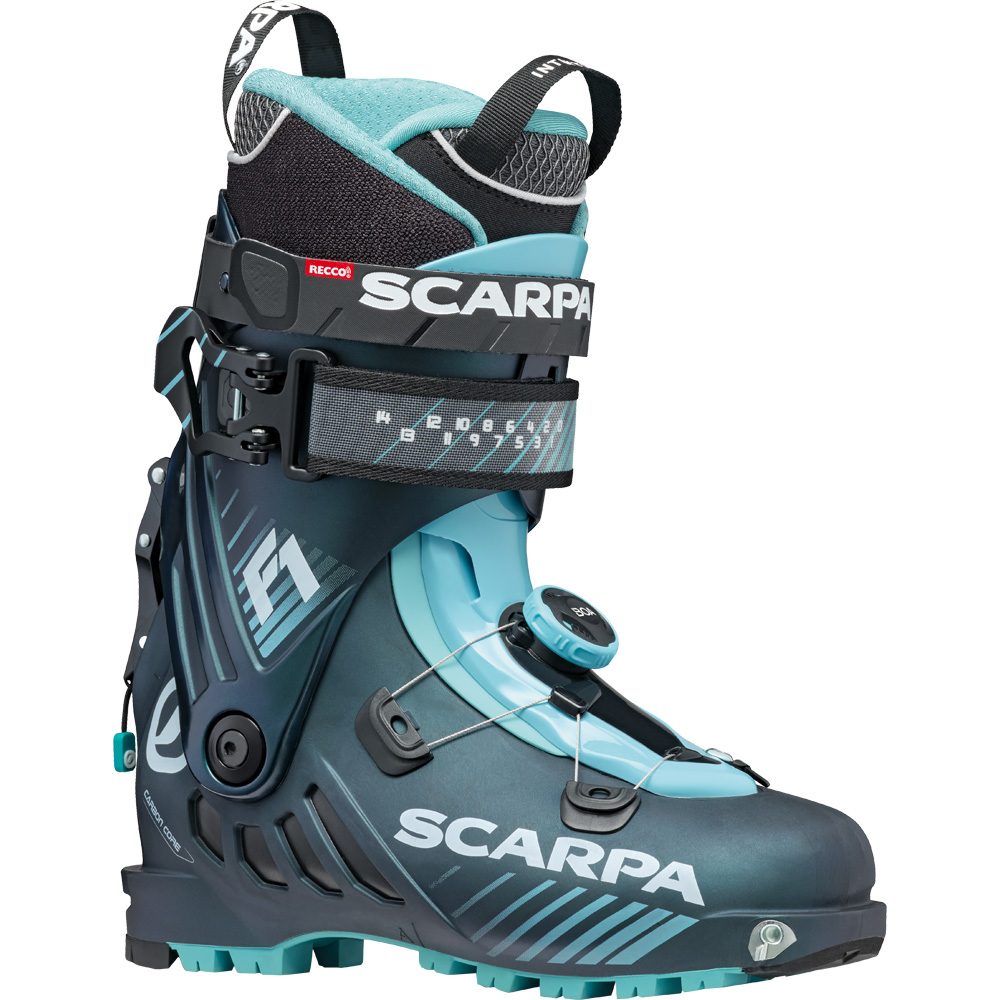Scarpa F1 Wmn Touren Skischuhe Damen anthracite aqua