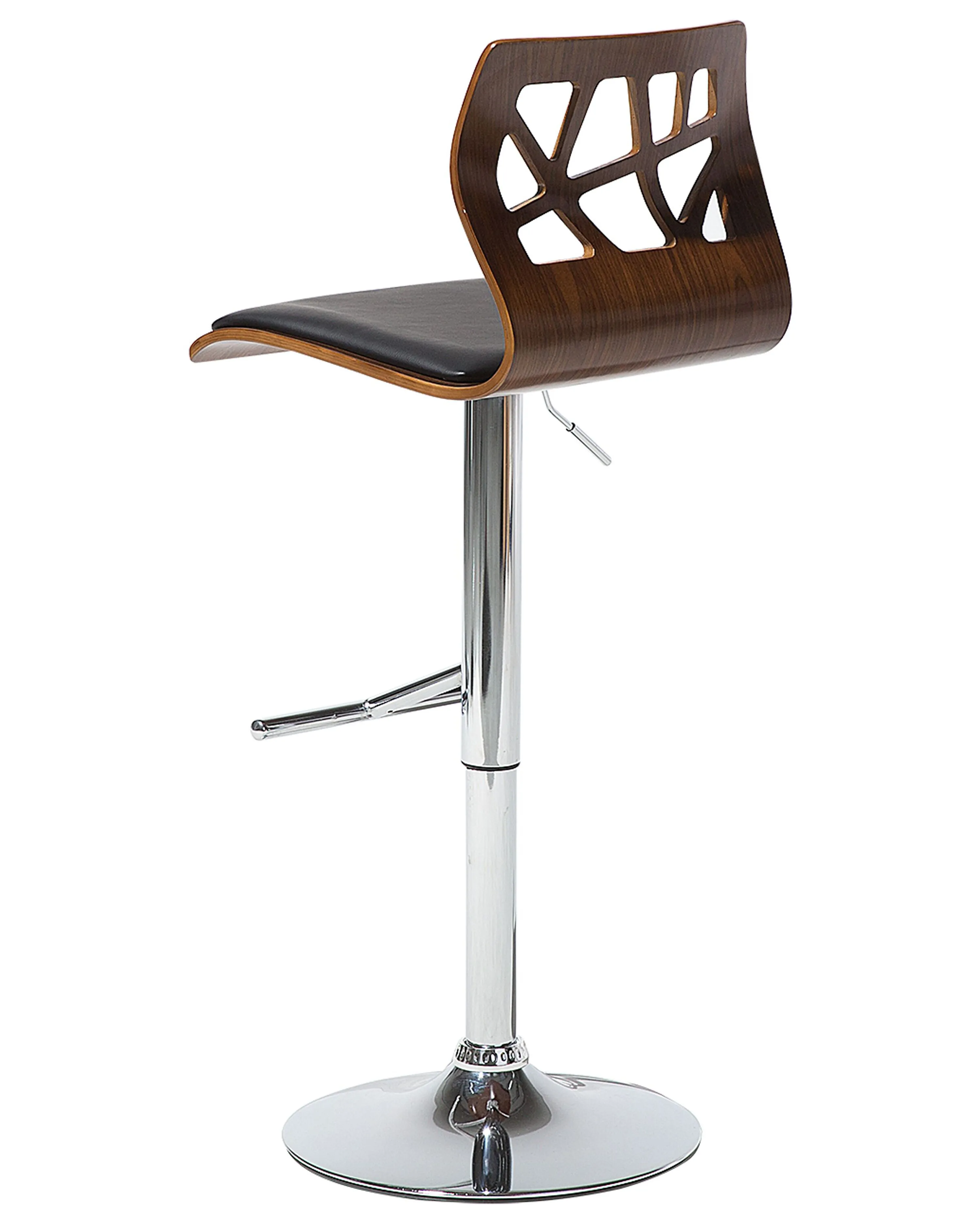 Set van 2 barstoelen PETERSBURG Kunstleer draaibaar Zwart/zilver