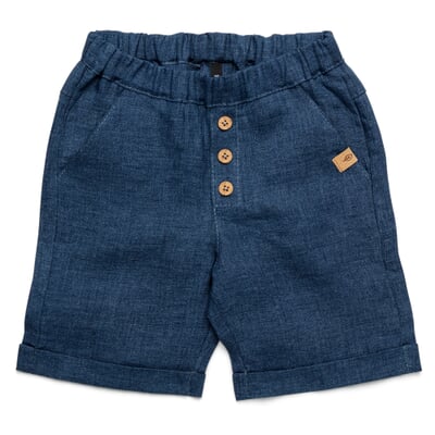 Kinder-Shorts Leinen, Denimblau