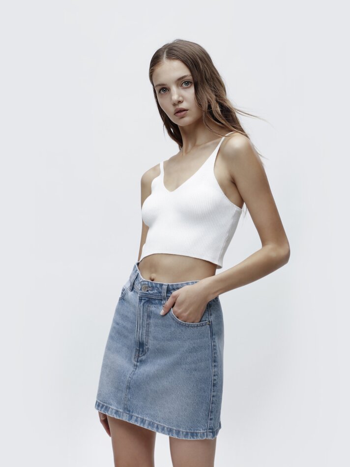 Minissaia jeans - Azul claro