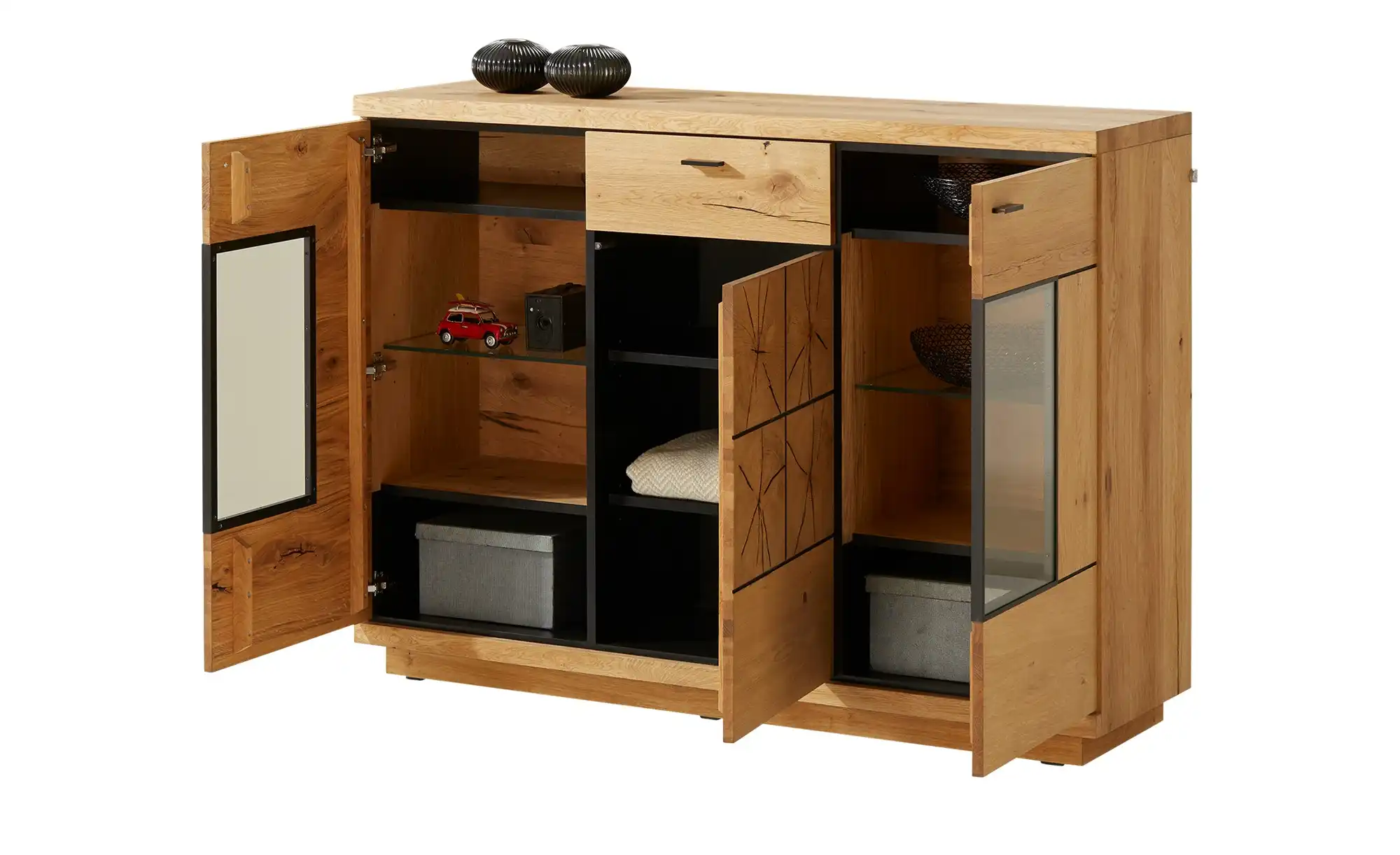 Gray & Jones Highboard  mit Beleuchtung Black Coast Two