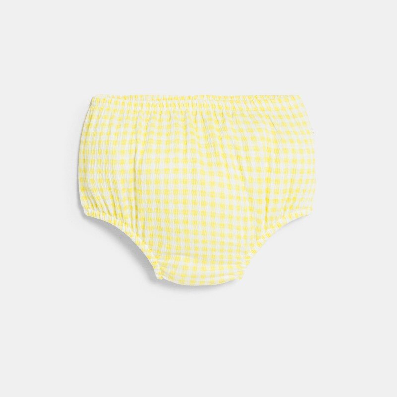 Robe seersucker vichy jaune bébé fille Jaune