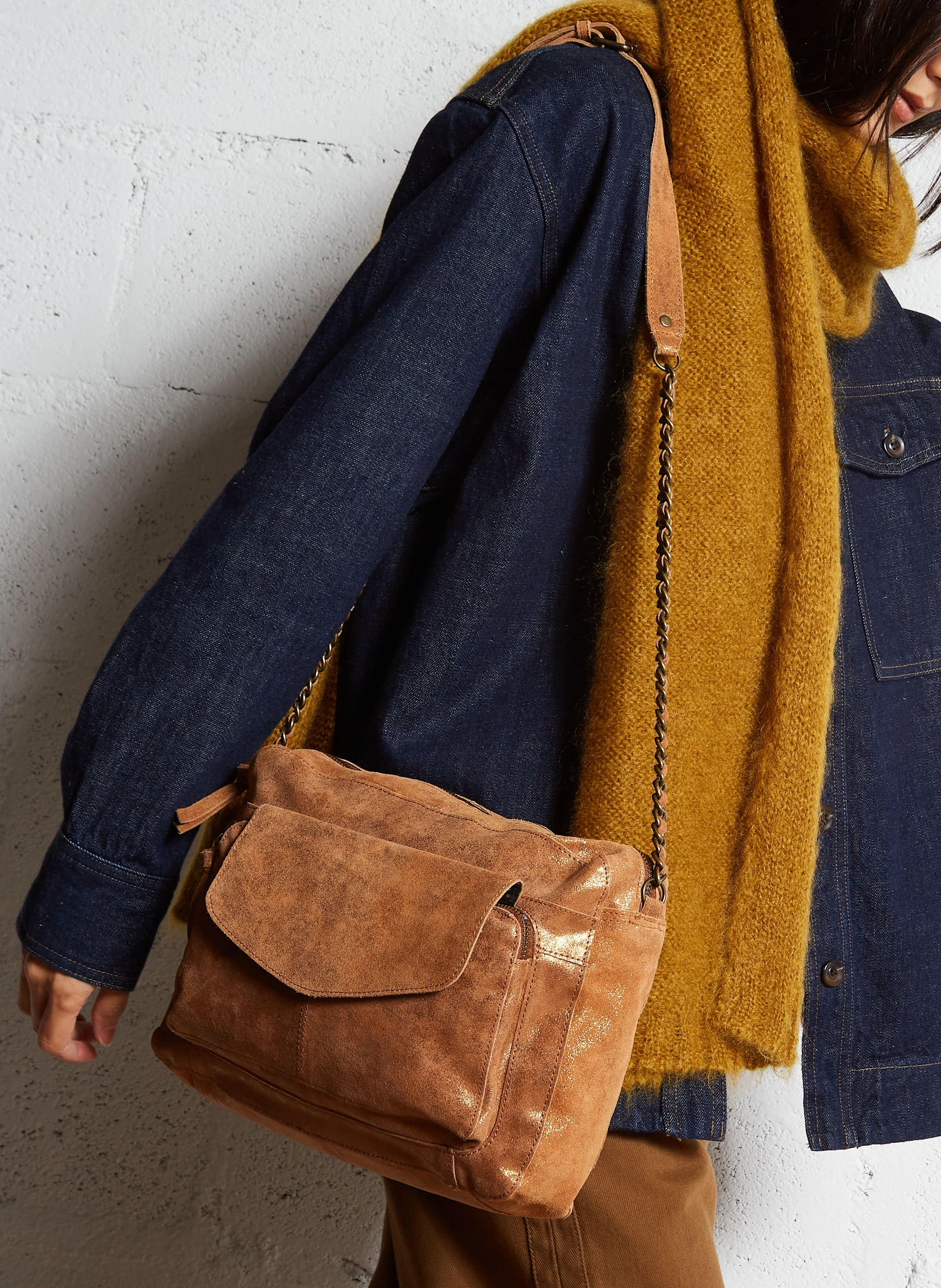 NAINA - Sac bandoulière en cuir | Marron