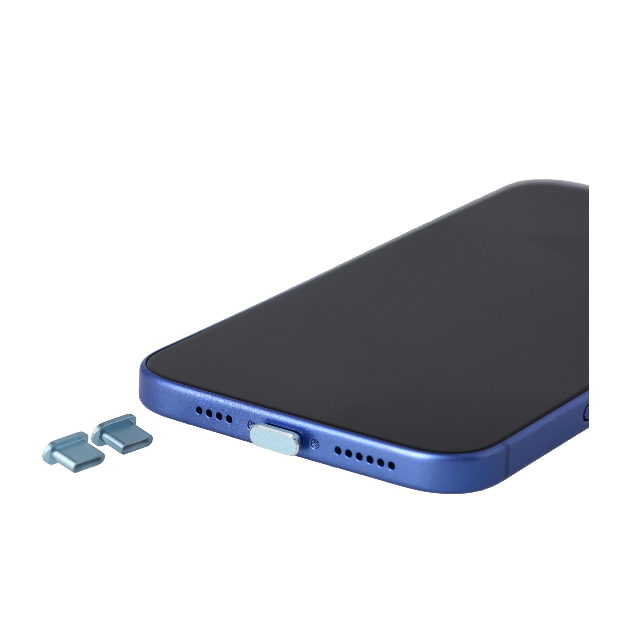 (3er Set) USB C Anti-Staub Metall Schutzstecker Anschlusskappen für Laptop / Notebook / Smartphones - Blau