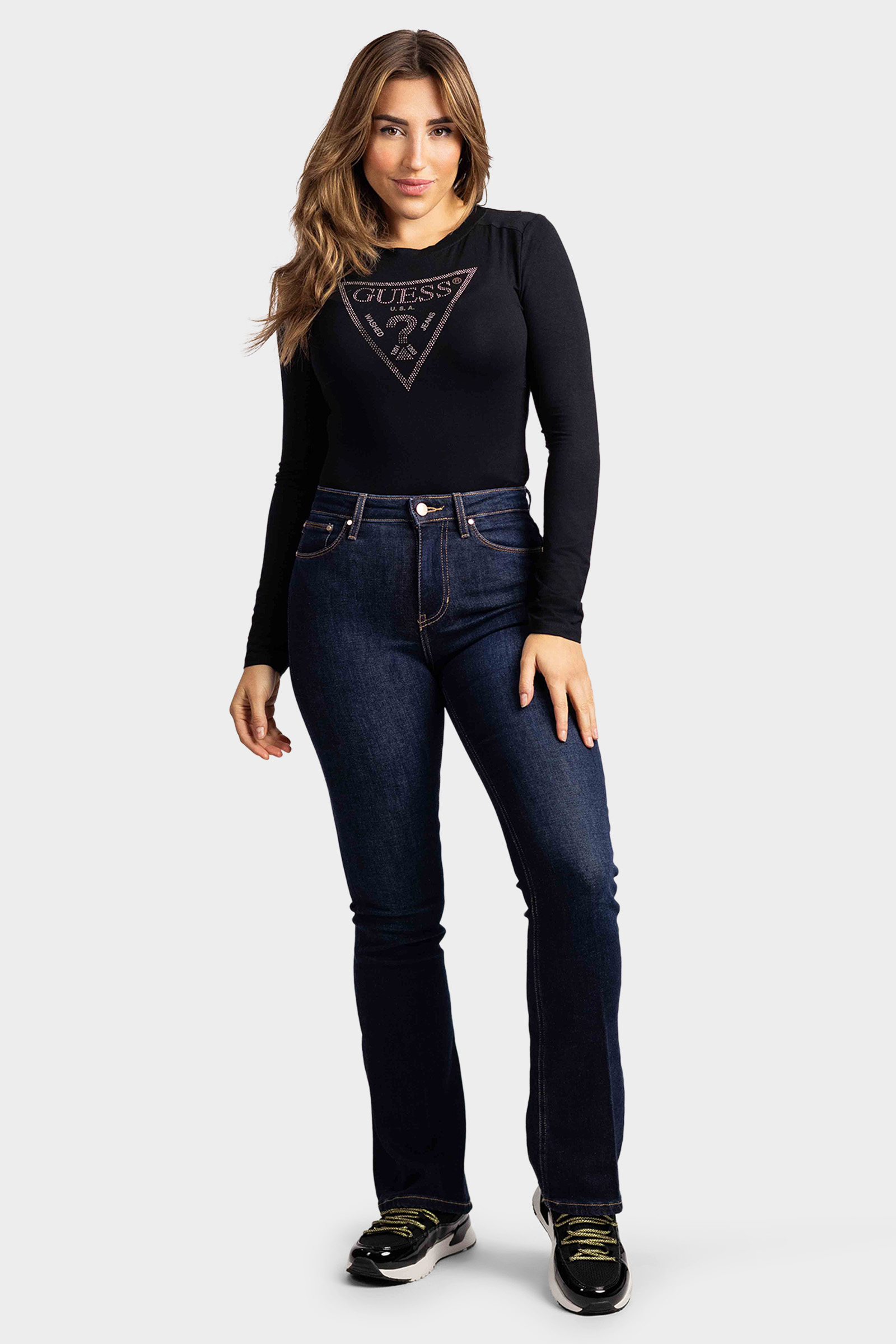 Guess Sexy Flare Jeans Dames Donkerblauw