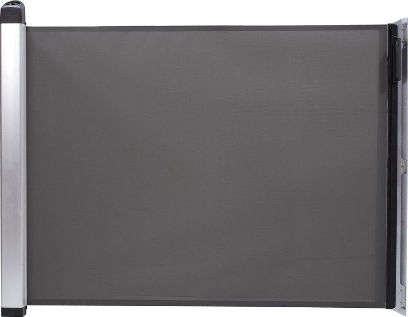 Lascal - KiddyGuard Avant - Veiligheidshek - Zwart - Uitschuifbaar Gaasrooster in Geborsteld Aluminium Behuizing