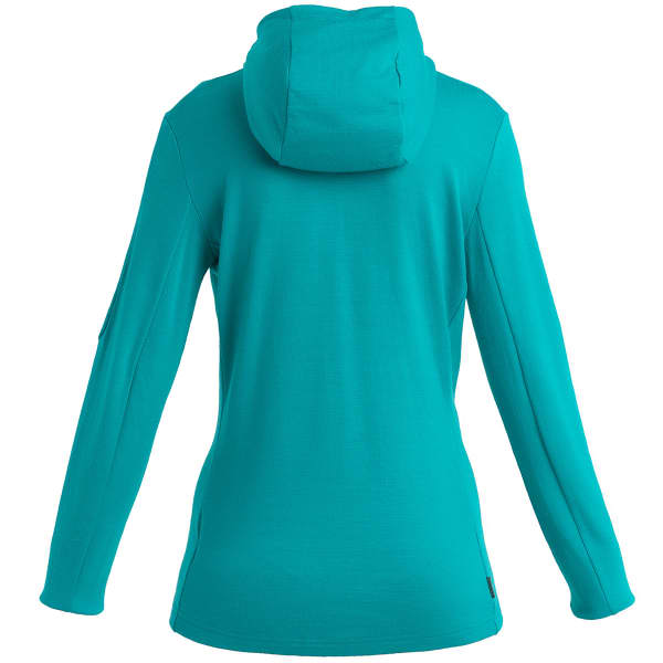 Veste polaire randonnée ICEBREAKER W QUANTUM III LS ZIP HOOD FLUX GREEN/ETHER/CB