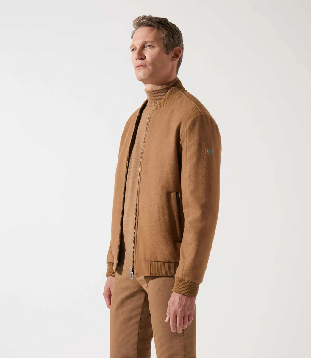 Blouson en laine teddy camel MOSCOU