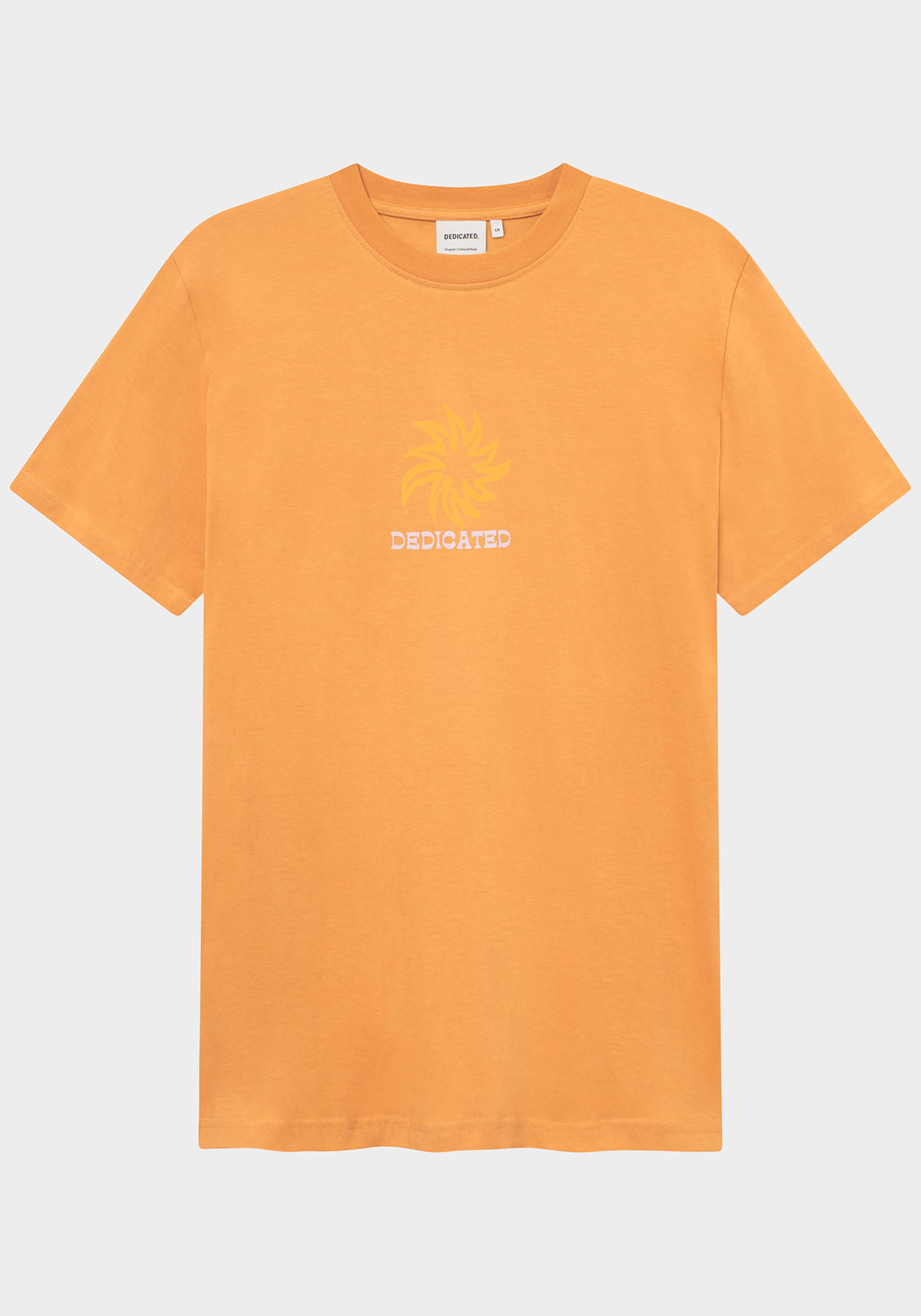 Dedicated T-Shirt Stockholm Sun Logo Amber Gold