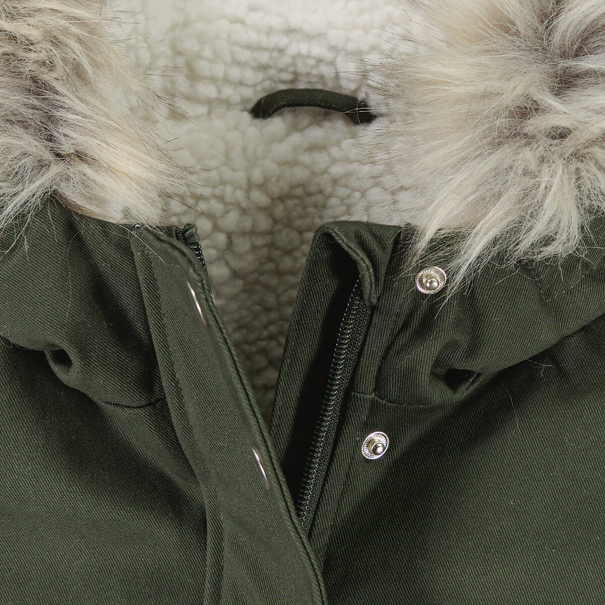 COLEÇÕES LA REDOUTE<br>Casaco quente com capuz, forrado com sherpa
