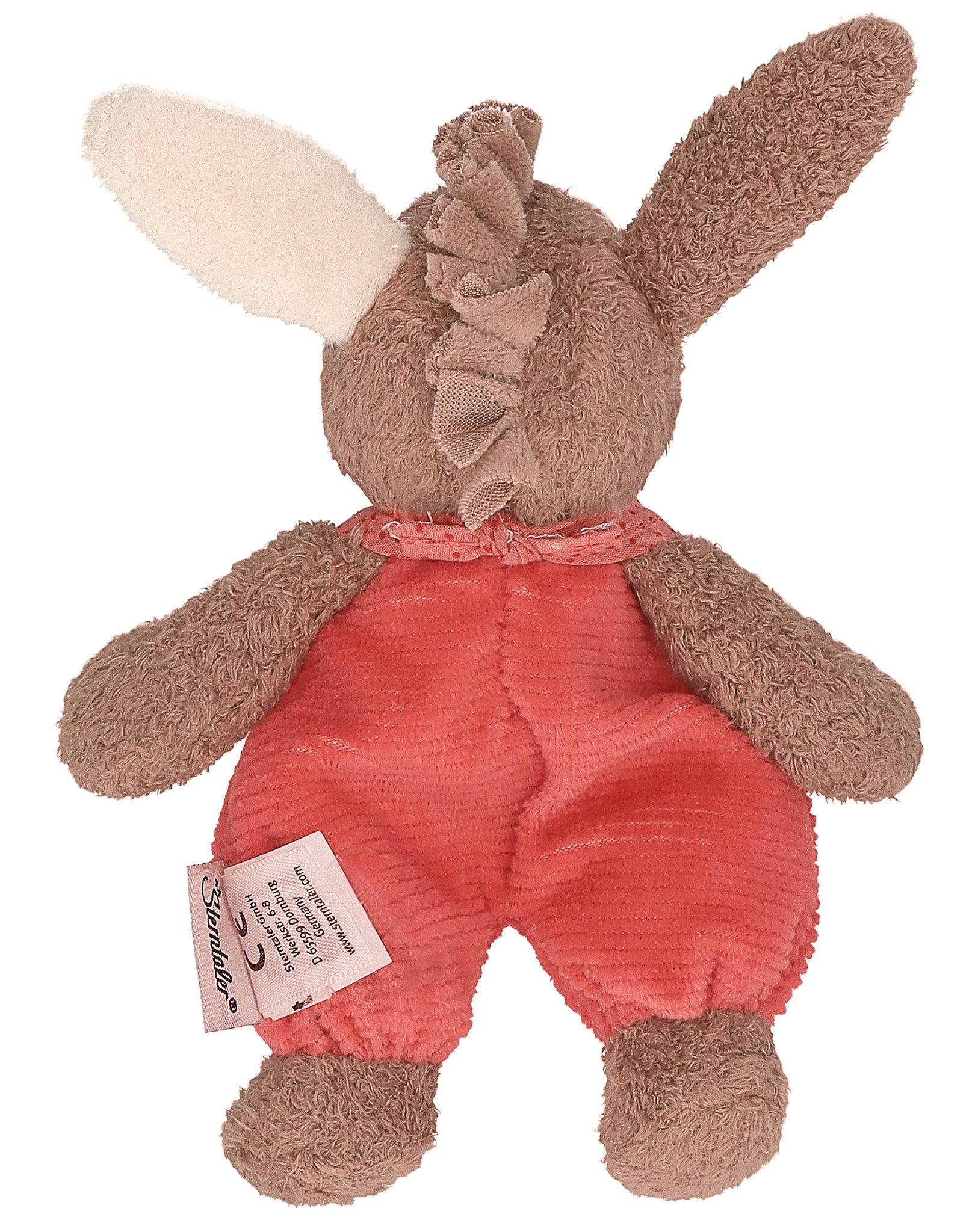 Mini-Spieltier ESEL EMMILY ( 17 cm) mit Rassel in hellrot