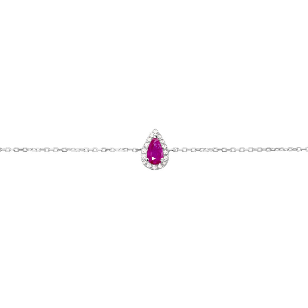 Bracelet Juliettina Or Blanc Rubis Et Diamant