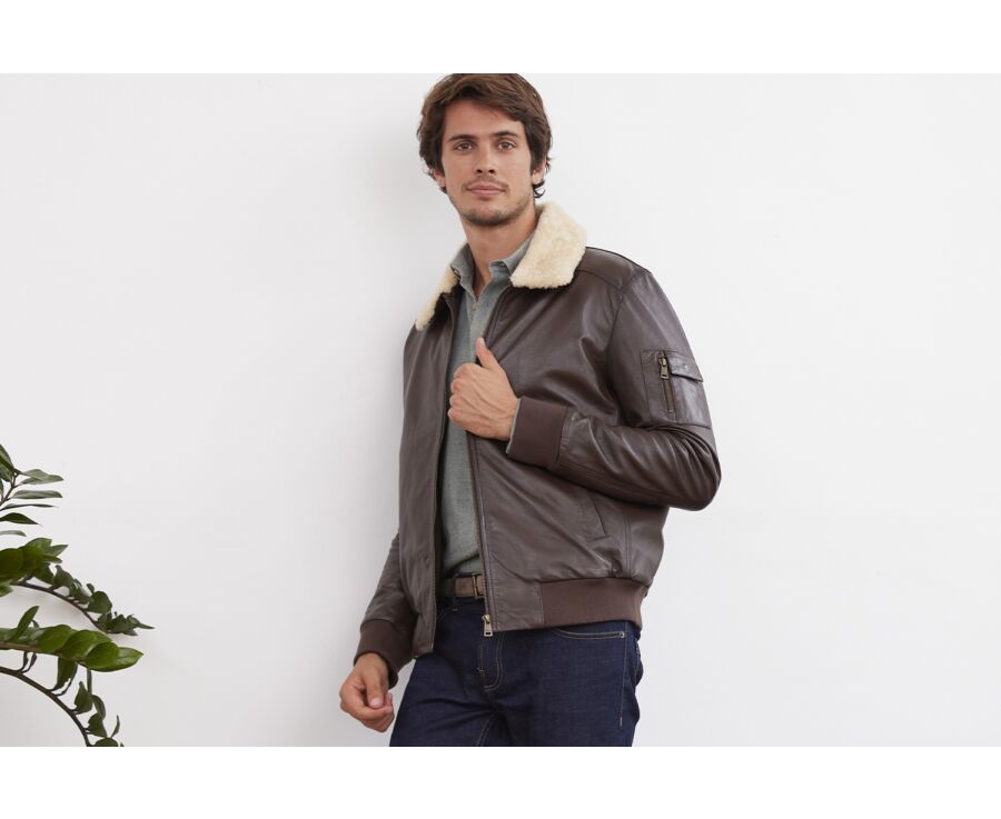 Blouson aviateur homme Marron - EVERETT II