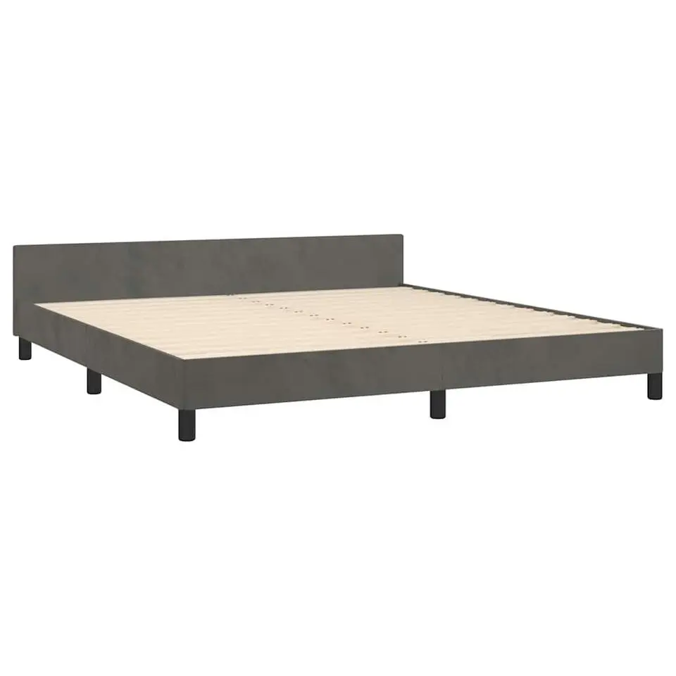vidaXL - Tweepersoonsbed - Donkergrijs - Fluweel - 160x200 cm