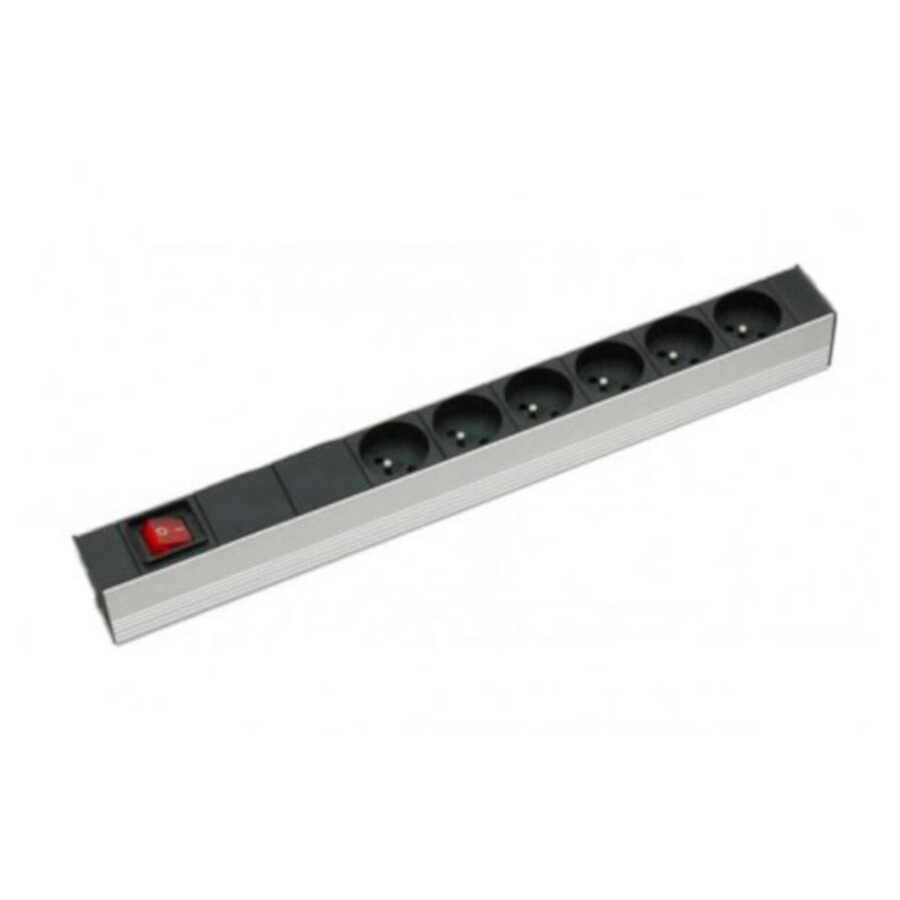 Multiprise rackable 19'' avec interrupteur (6 prises CEE 7/5)