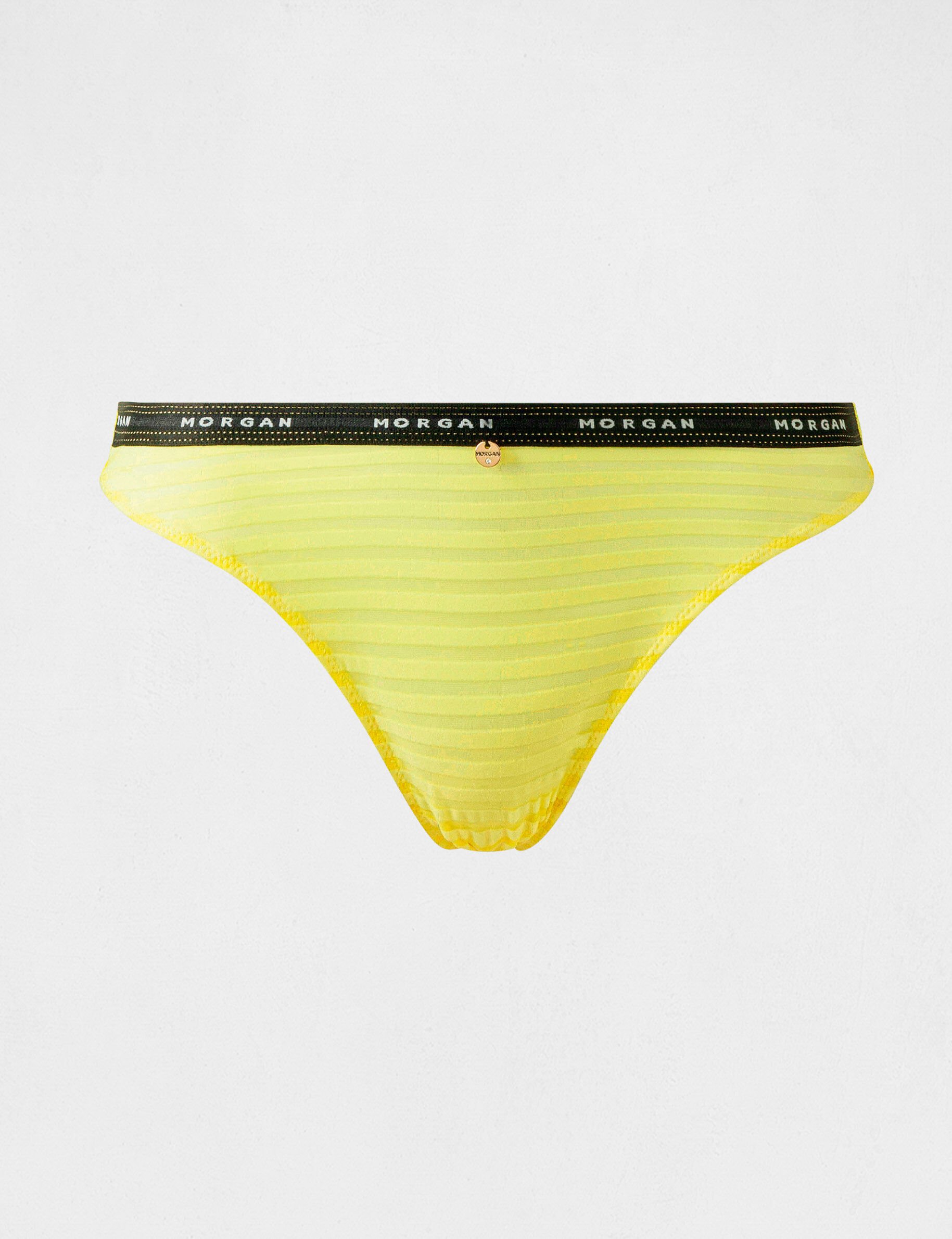 Slip dentelle jaune femme - jaune