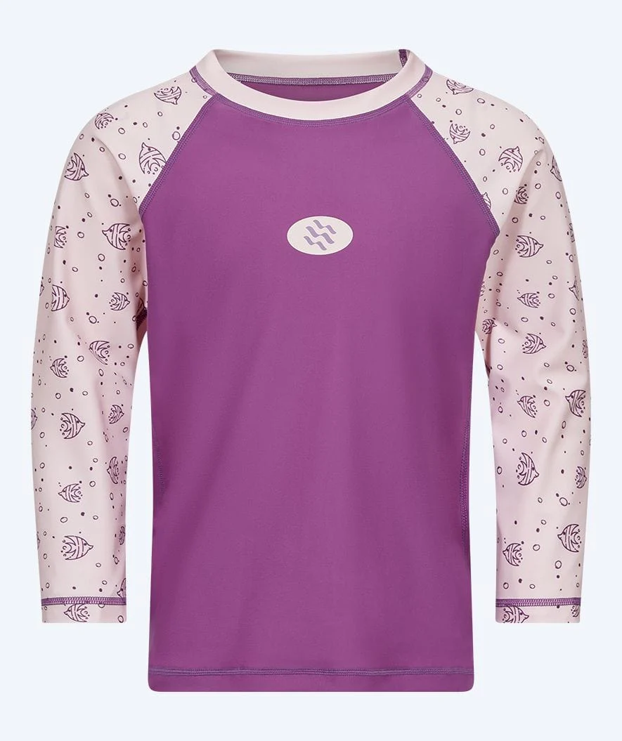 Watery UV-trøje til børn - Brandman Langærmet Rashguard - Pink/lilla