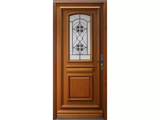 Porte D'Entrée Bois Vitrée, Tahi 4, H,215Xl,90 P,Gauche Côtes Tableau