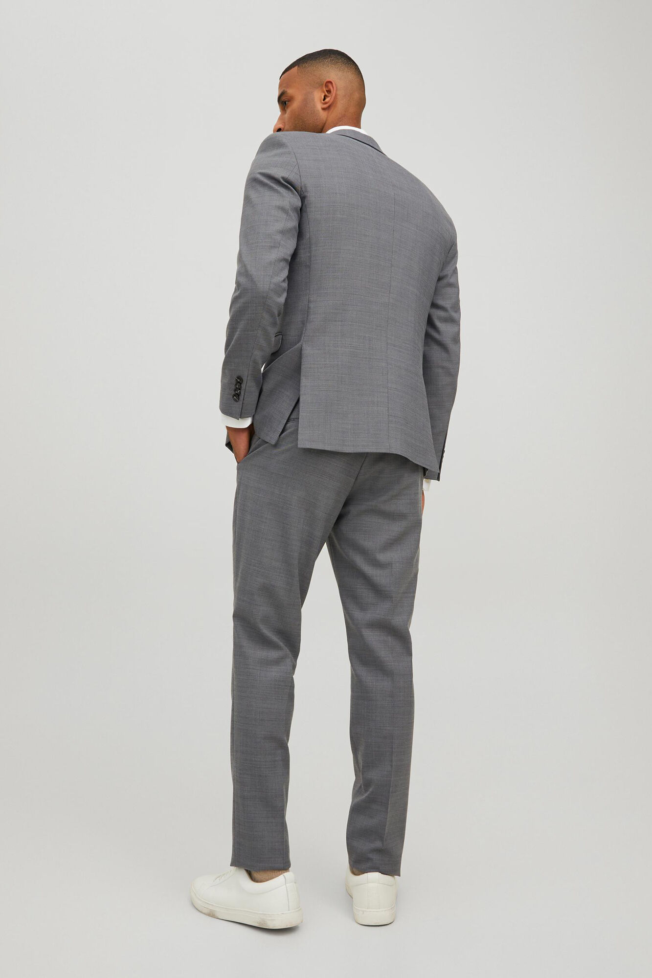 Terno liso slim fit - Cinza