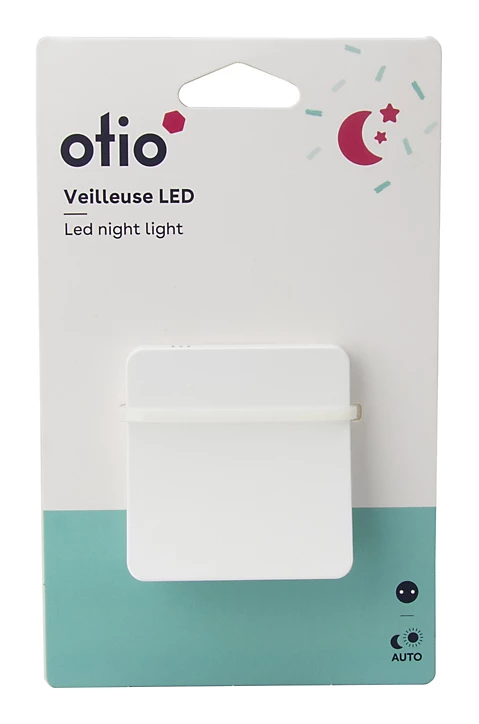 Veilleuse crépusculaire LED intégrée blanc neutre IP20 0,28W l.6xH.6xP.2,8cm Otio