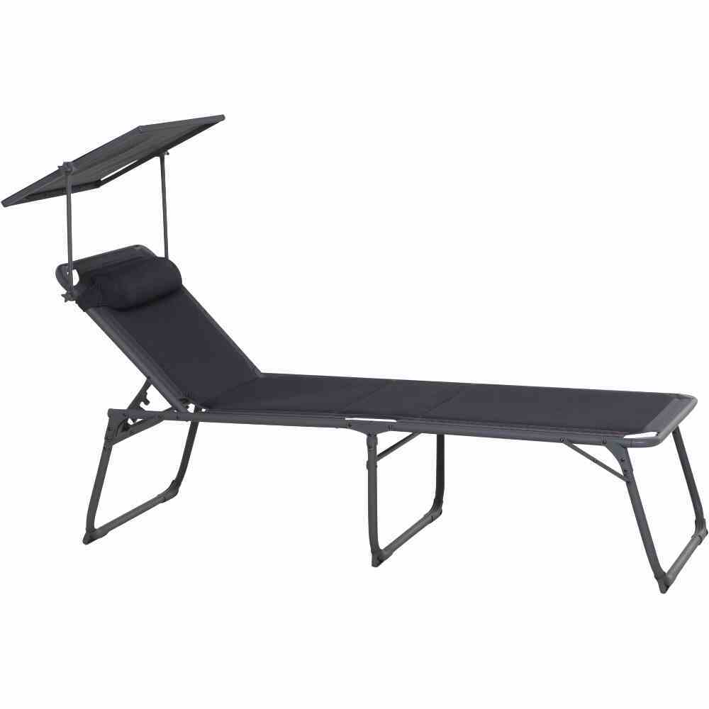 Campingliege PREMIUM - anthrazit - 6-fach verstellbar