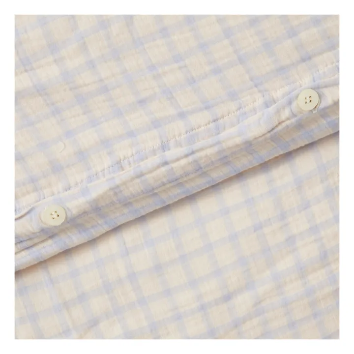 garbo&friends Housse de couette Gingham Sky | Bleu ciel
