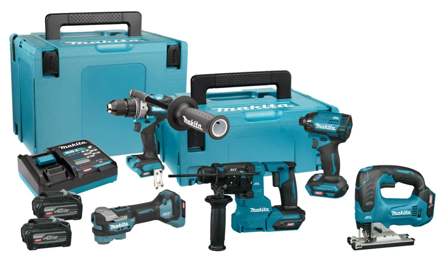 Makita DK402NX 40V Max Li-ion accu 5-Delige combiset (2x 4.0Ah accu) in Mbox