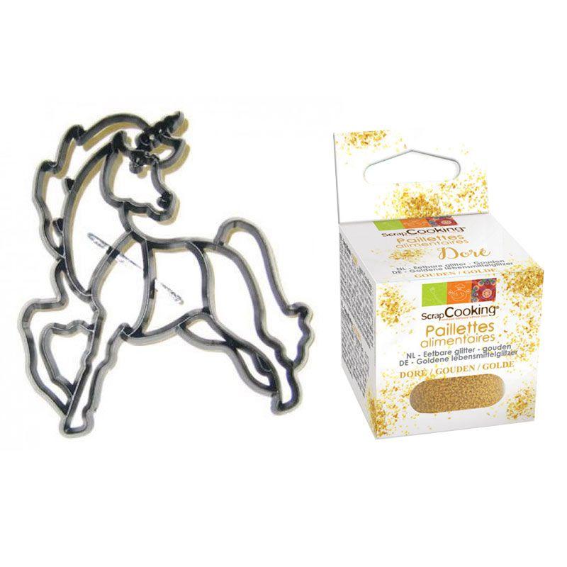 Emporte-pièce Licorne à assembler + paillettes dorées Youdoit