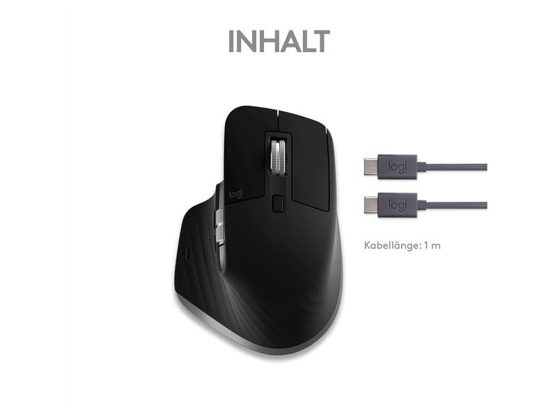 Logitech Maus MX Master 3S for Mac space grey Für Mac optimierte Präzisionsmaus mit «Logitech Flow»-Technologie