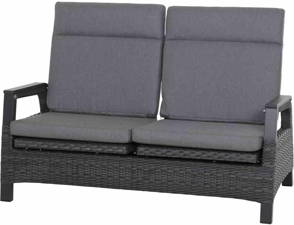 Siena Garden Solea 2-Sitzer Sofa, Night-Blue, Alu/Gardino-Geflecht, 85x151,5x97cm, inkl. Polster, Rückenlehne verstellbar