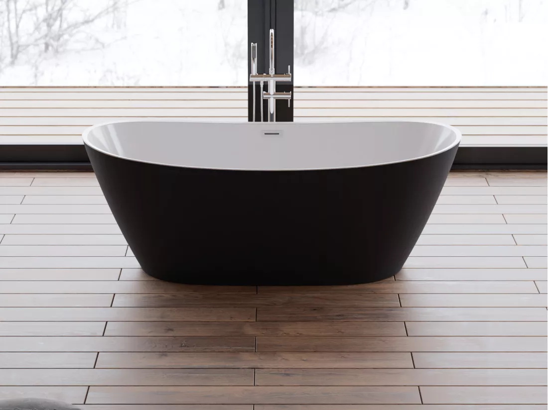 Baignoire îlot VENECIA Noire Mate 170x80cm, by SPALINA