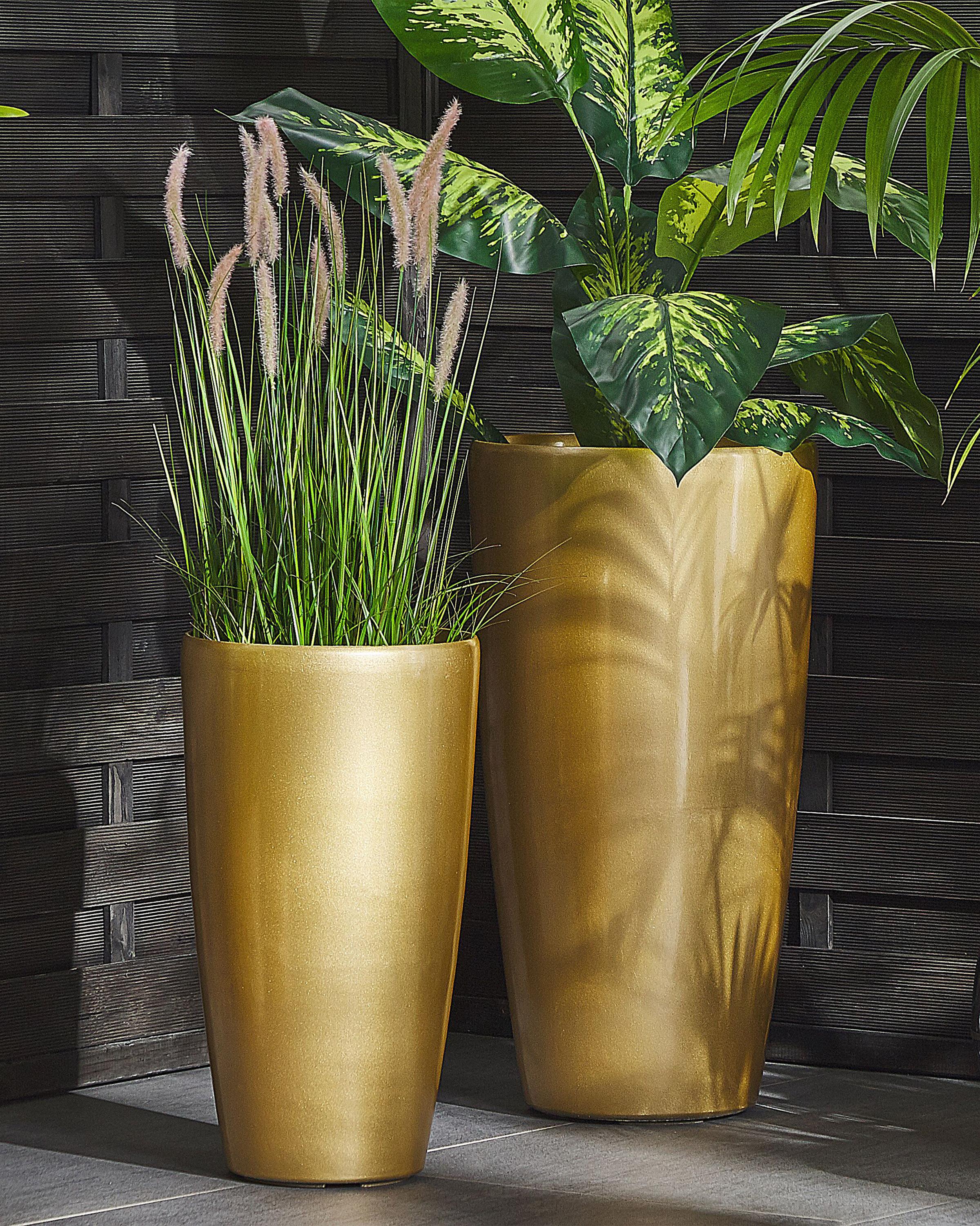 Set van 2 bloempotten TSERIA 32 cm Goud