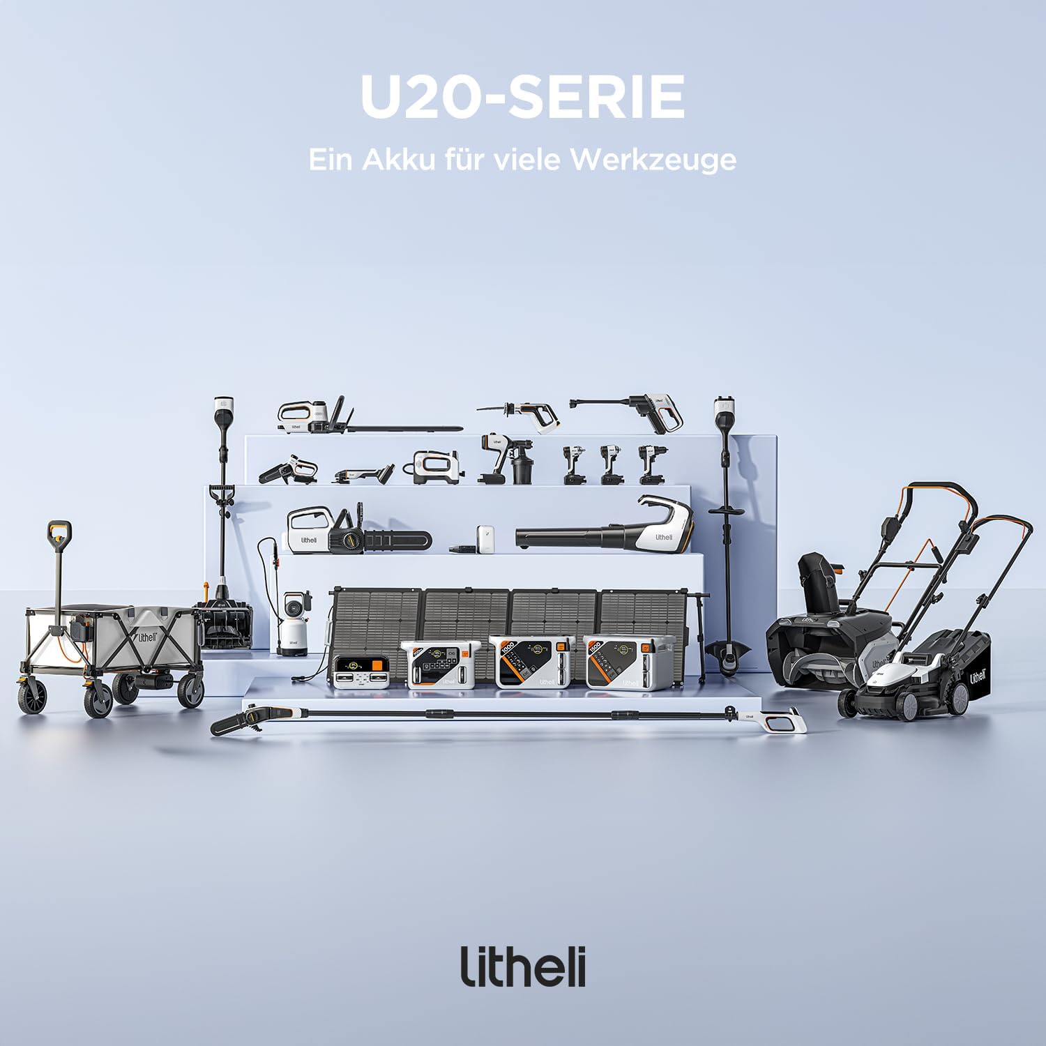 Litheli Akku Kettensäge 30 cm, Bürstenloser Motor, Automatische Kettenschmierung, Inklusive 2×10.000 mAh Akkus, Ideale Motorsäge für Holzarbeiten, Gartenpflege und Baumschnitt